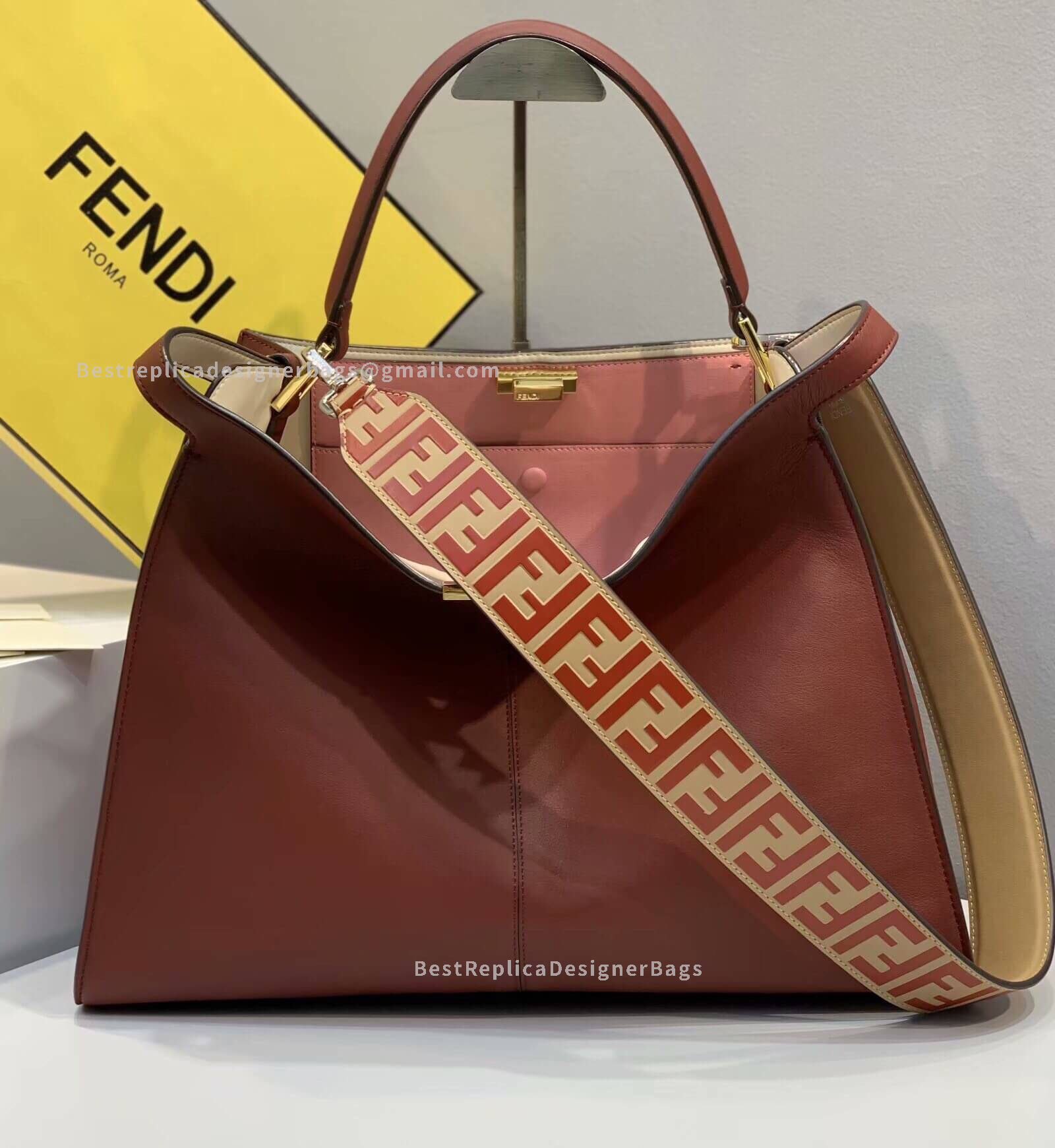 Fendi Peekaboo X-Lite Large Red Leather Bag 304